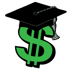 dollar sign graphic with graduation cap