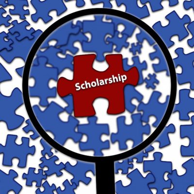 Scholarship written on jigsaw puzzle piece