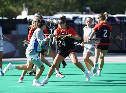 college women playing lacrosse